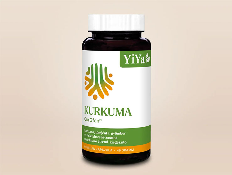 YiYa Kurkuma CurQfen® - a legújabb generációs kurkuma kivonat, kiemelkedő felszívódással! 60 kps A kurkuma kiemelkedő gyulladáscsökkentő hatással rendelkezik, támogatja az ízületek, az idegrendszer, a máj és az epe egészségét.