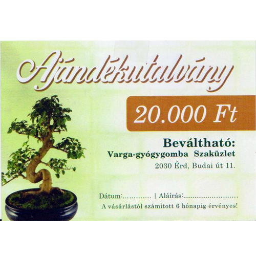 Ajándékutalvány 25000 FT értékben