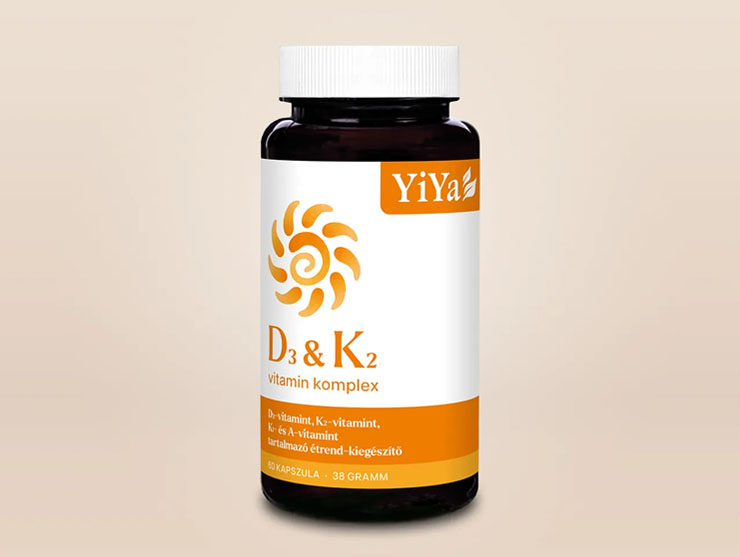 YiYa D3-vitamin & K2-vitamin komplex -a legfontosabb zsíroldékony vitaminok! 60 kps